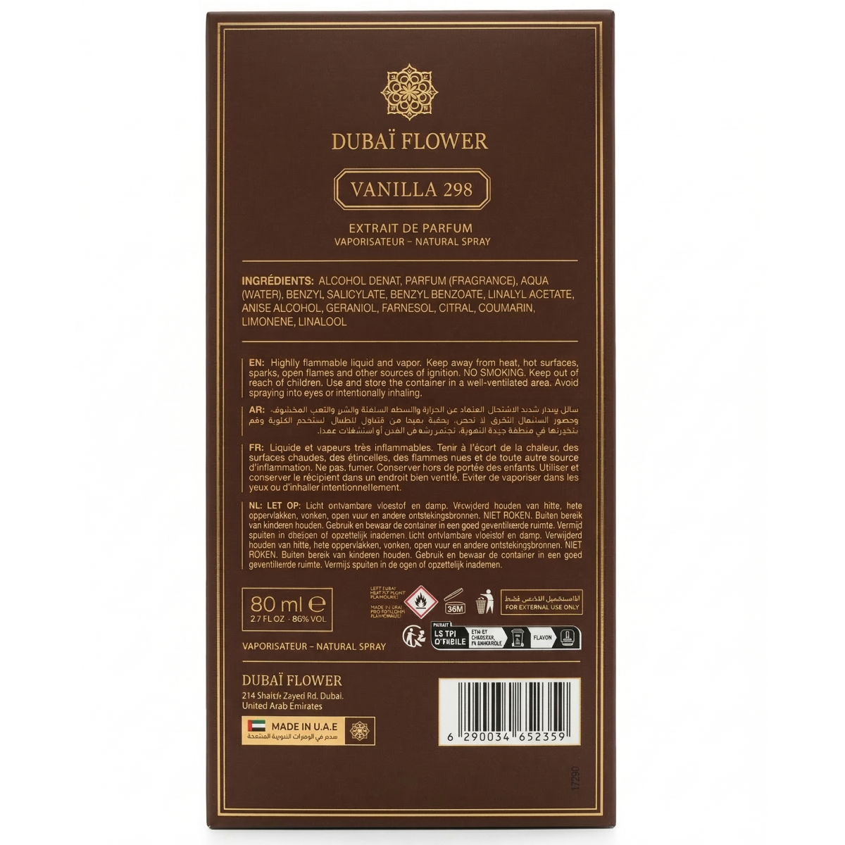 Dubaï Flower - Vanilla 298 - Extrait de Parfum Mixte