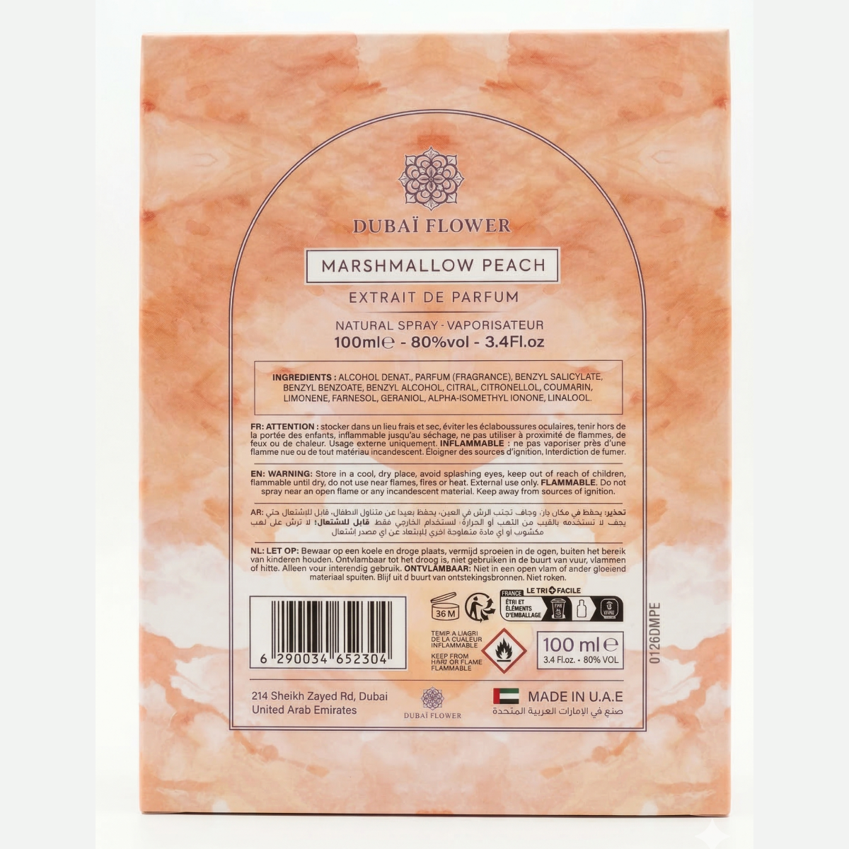 Dubaï Flower - Marshmallow Peach - Extrait de Parfum MIxte