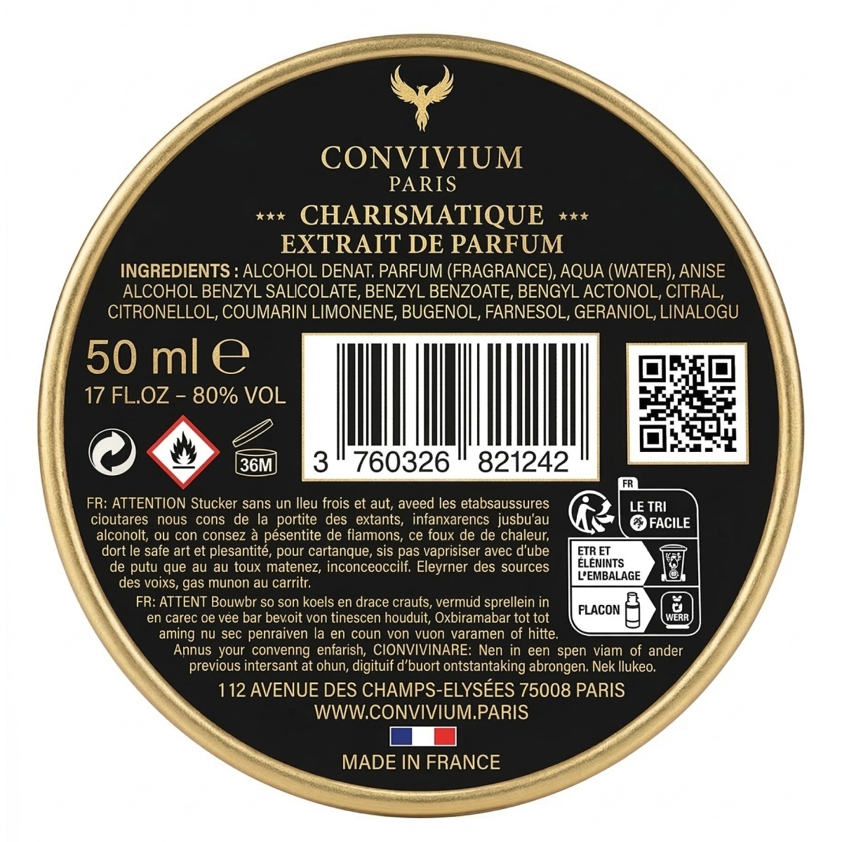 Convivium Paris - Charismatique - Extrait de Parfum Mixte