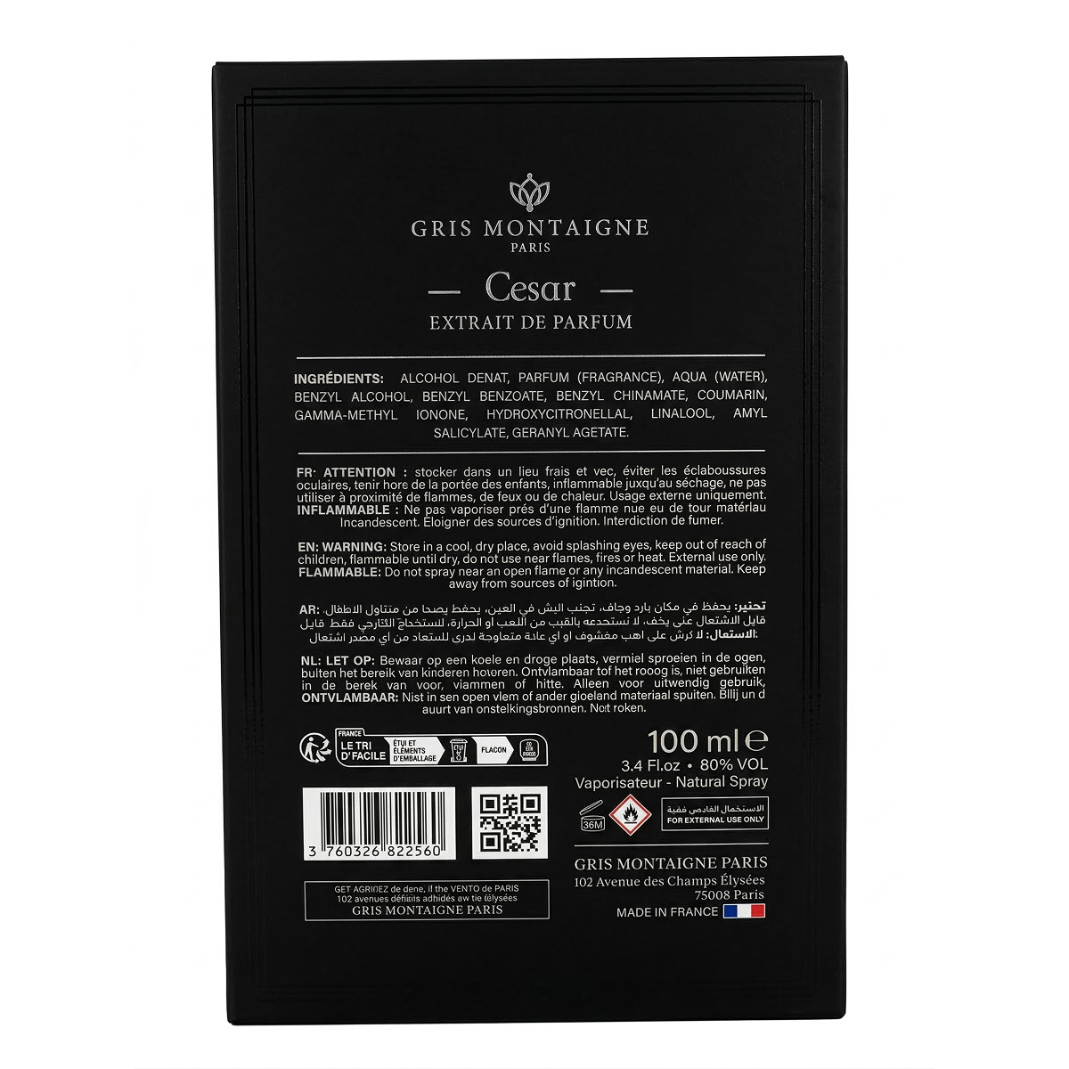 Gris Montaigne - Cesar - Extrait de Parfum  pour Homme