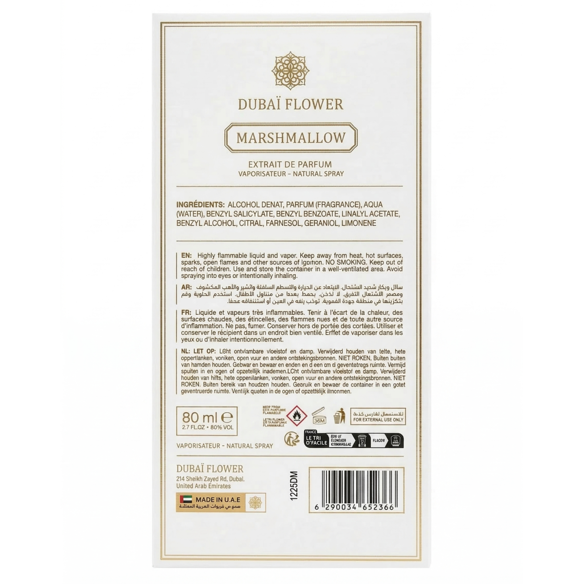 Dubaï Flower - Marshmallow - Extrait de Parfum Mixte
