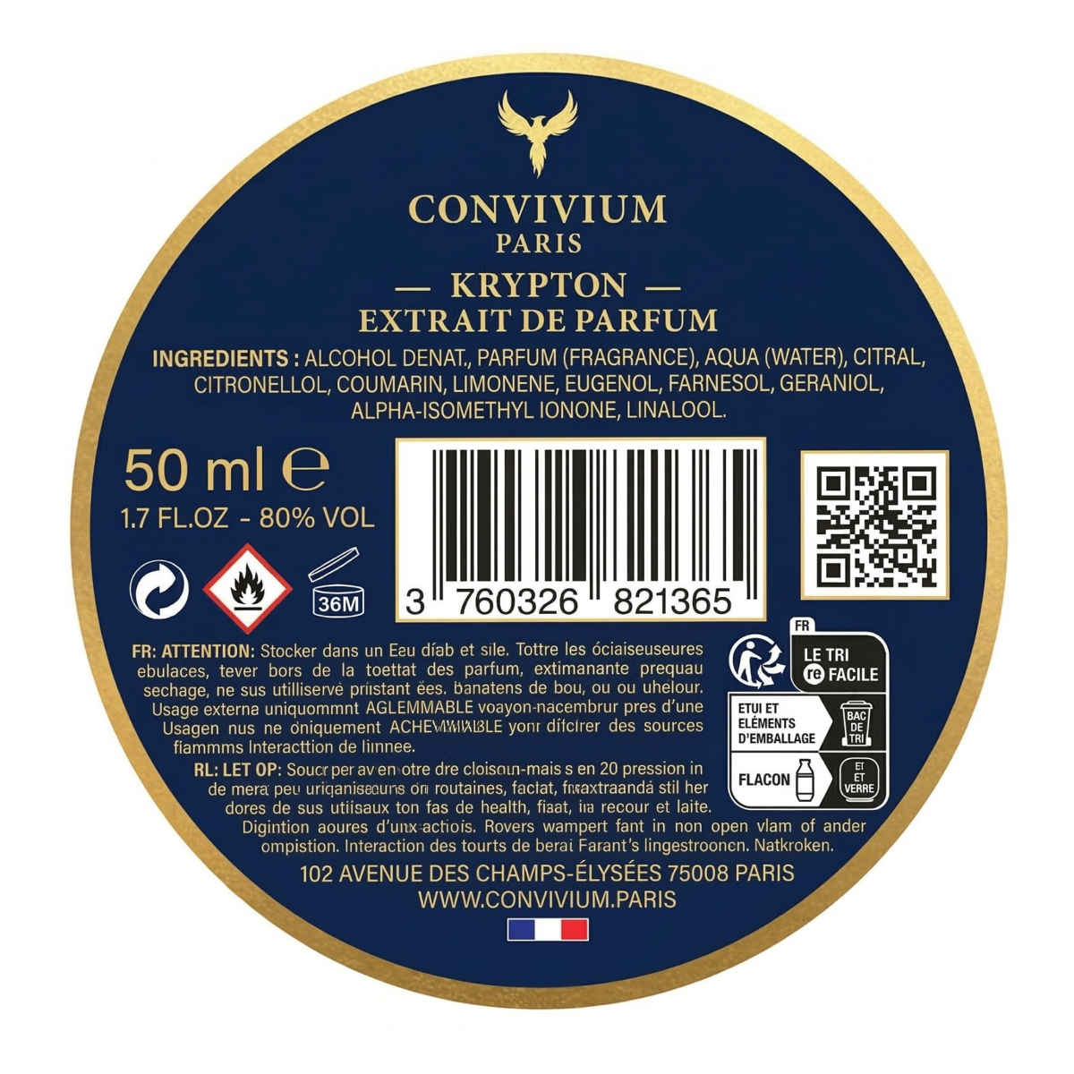 Convivium Paris - Krypton - Extrait de Parfum Mixte