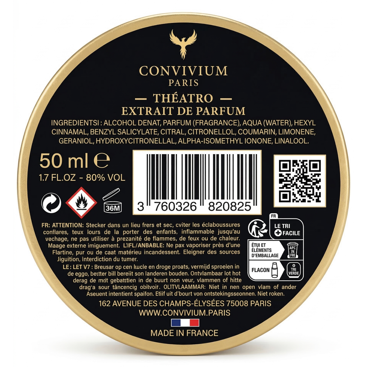 Convivium Paris - Théatro - Extrait de Parfum Mixte