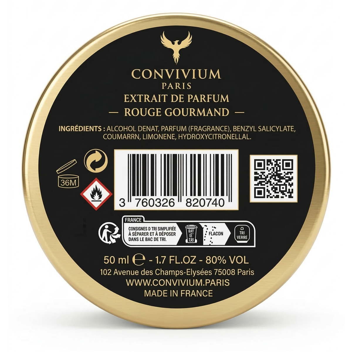 Convivium Paris - Rouge Gourmand - Extrait de Parfum Mixte