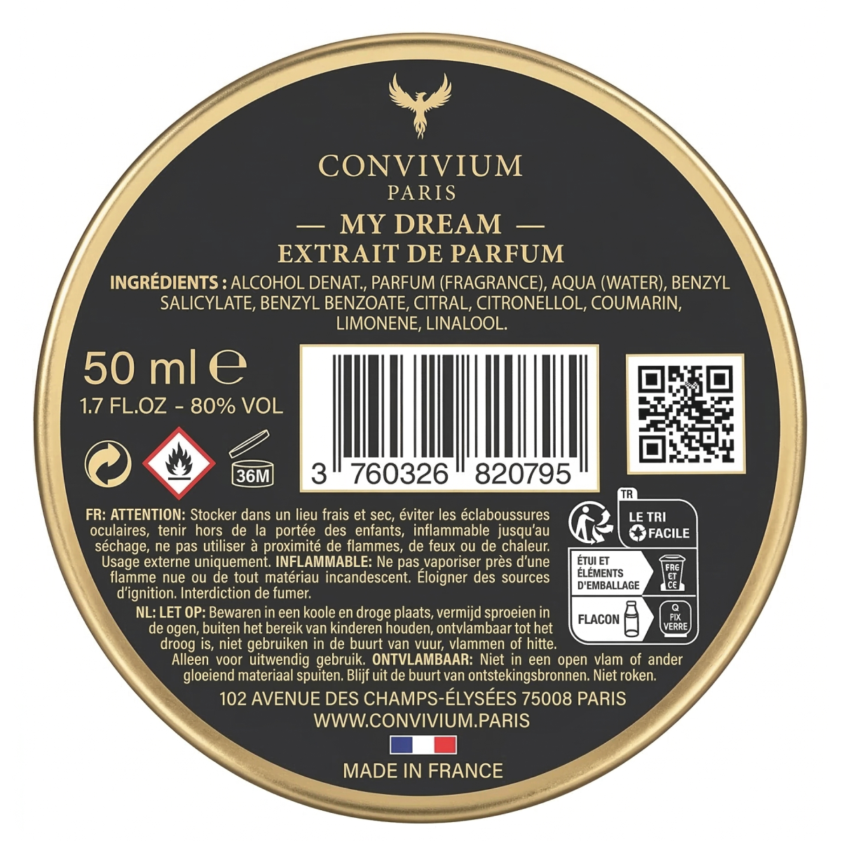 Convivium Paris - My Dream - Extrait de Parfum Mixte