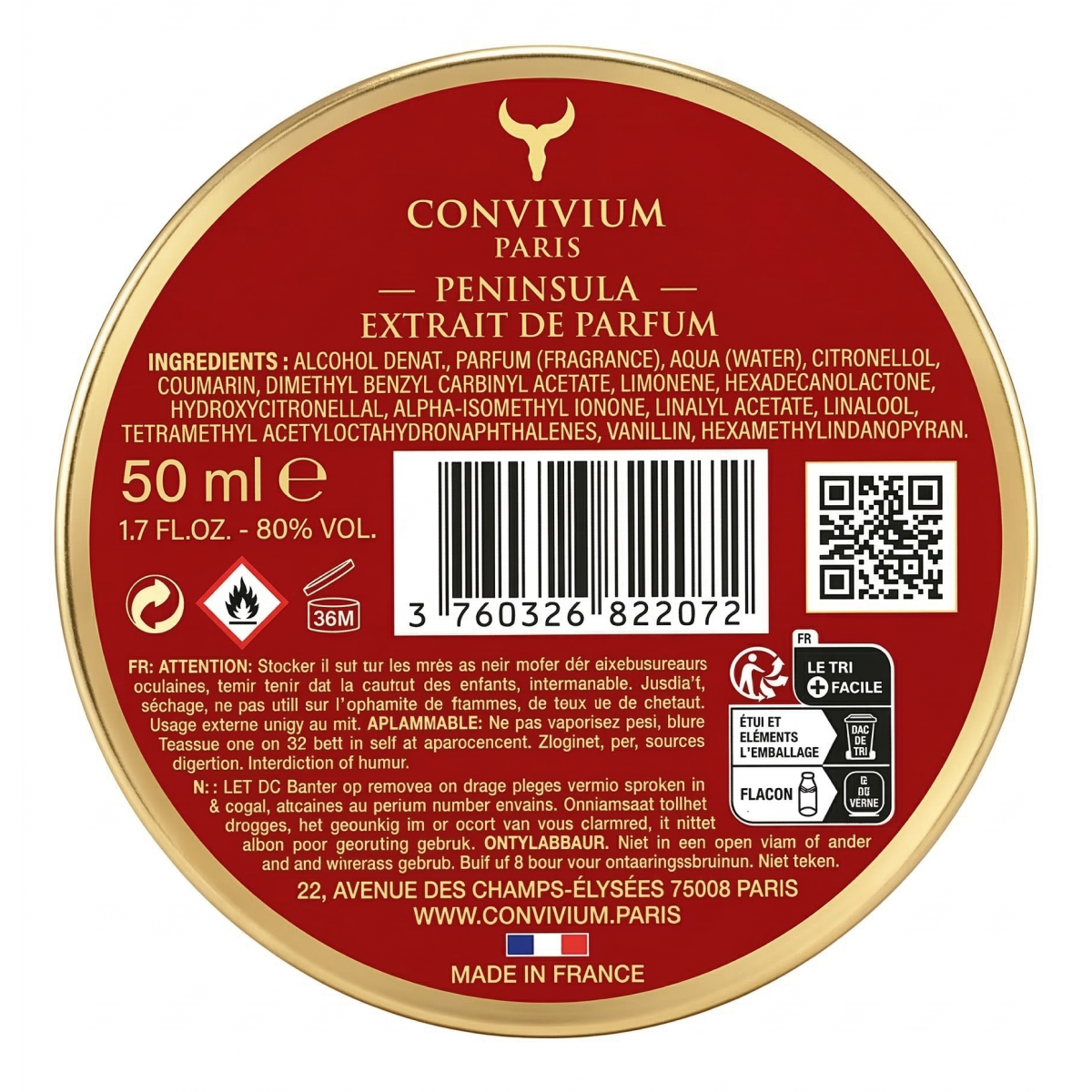 Convivium Paris - Peninsula - Extrait de Parfum Mixte
