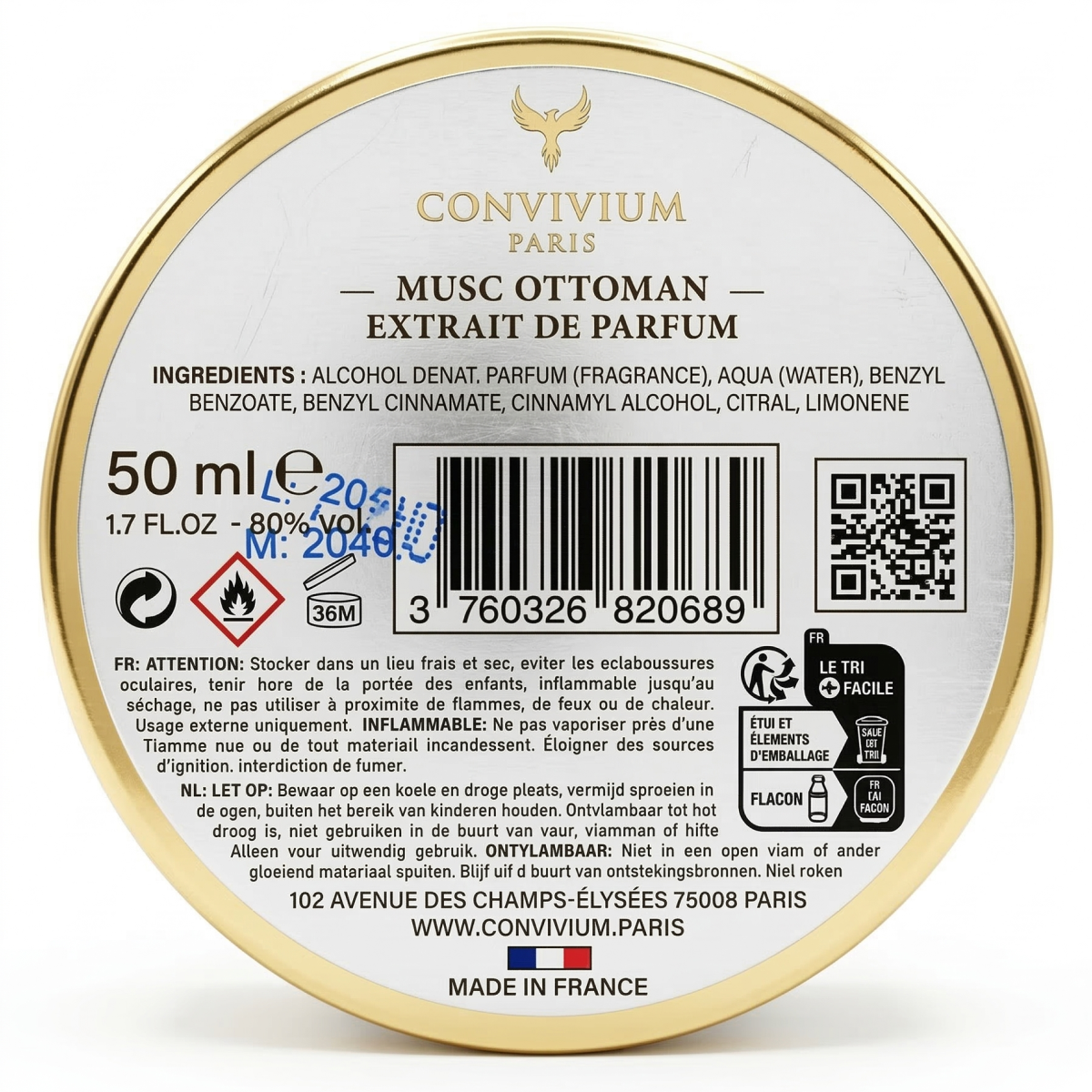 Convivium Paris - Musc Ottoman - Extrait de Parfum Mixte