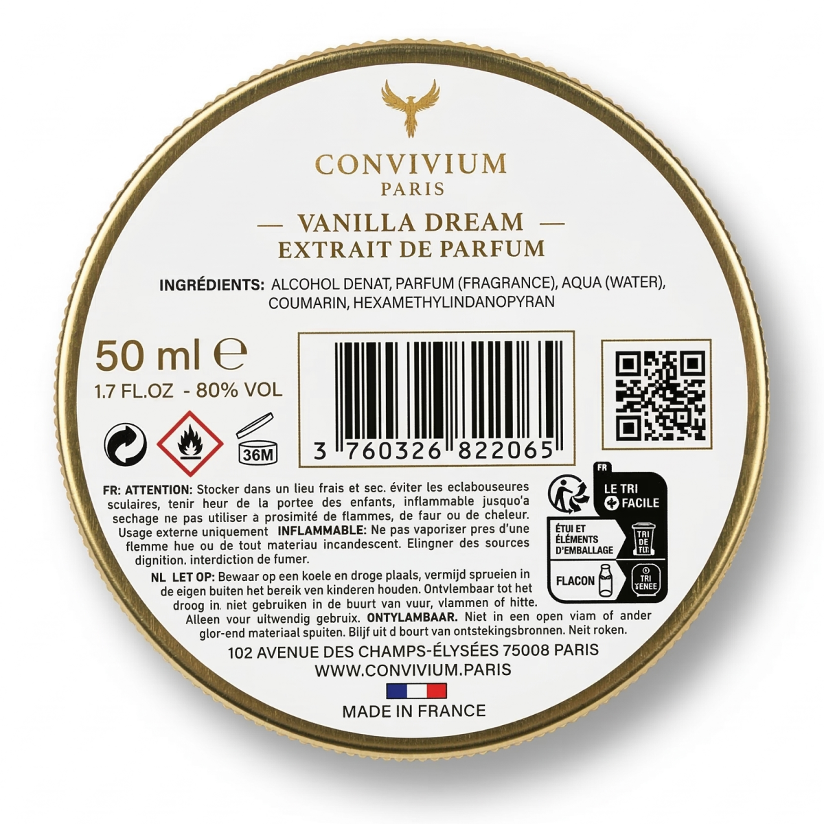 Convivium Paris - Vanilla Dream - Extrait de Parfum Mixte