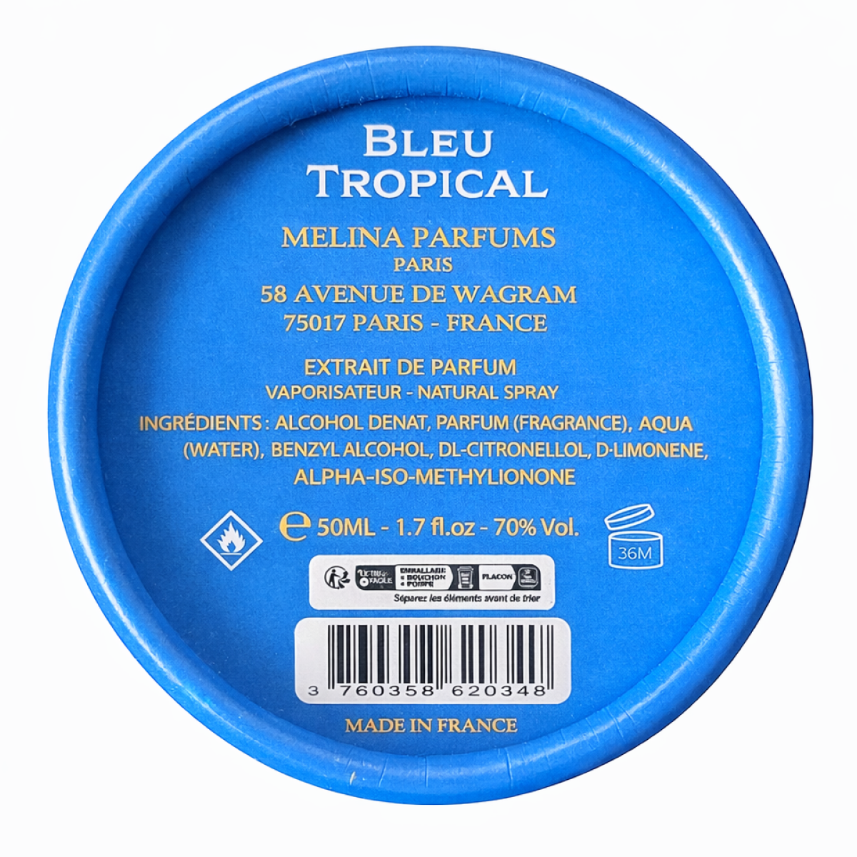 Melina Parfums - Bleu Tropical - Extrait de Parfum Mixte