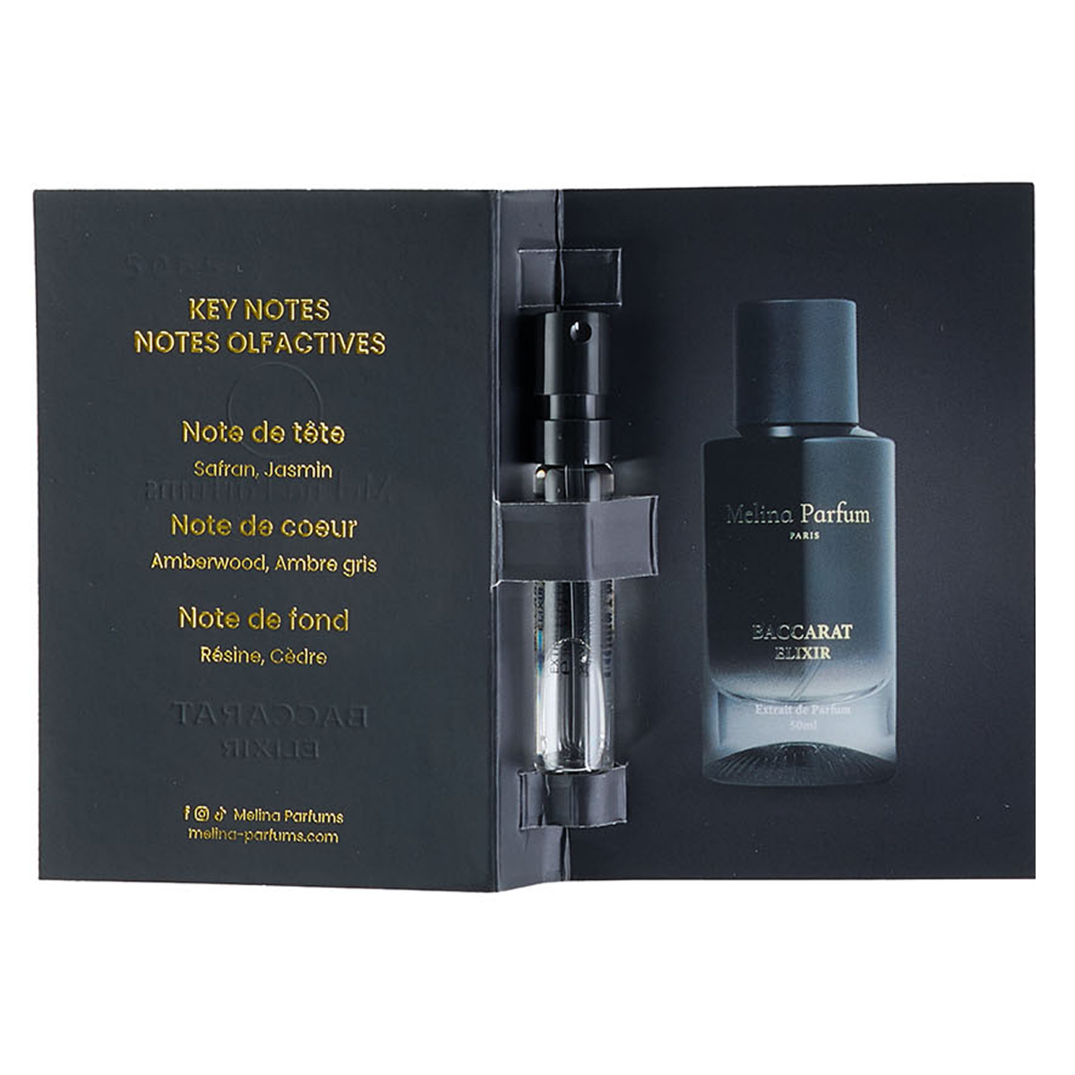 Melina Parfums - Baccarat Elixir Édition L’Obsidienne - Extrait de Parfum Mixte