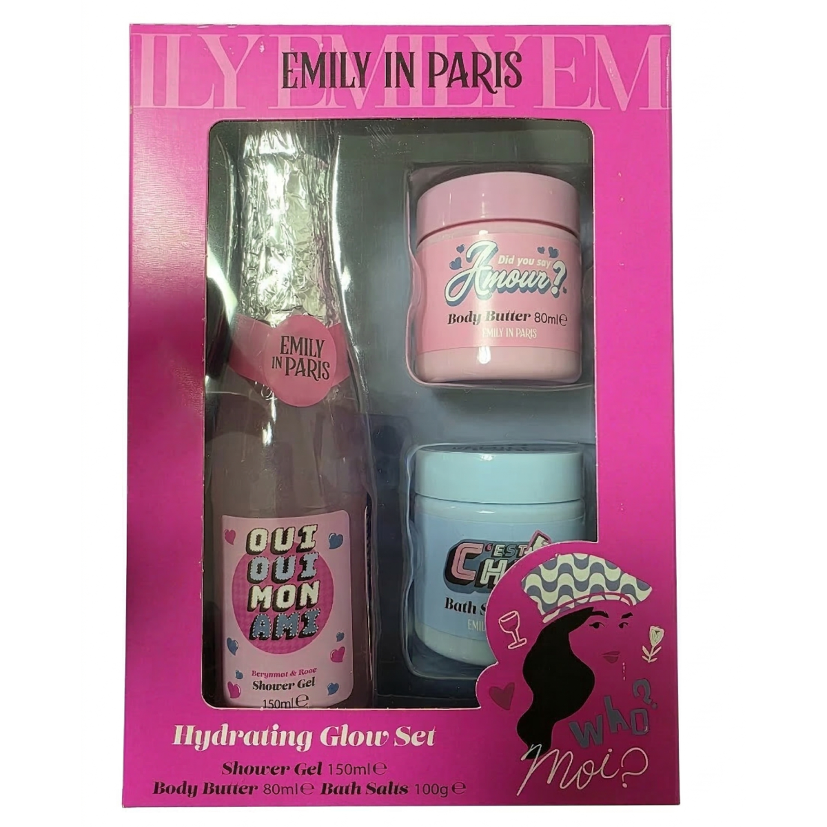 Emily in Paris - Hydrating Glow Set - Shower Gel + Body Butter + Bath Salts