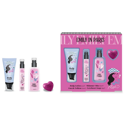 Emily in Paris - Coffret Body Lotion + Shimmer Mist + Eau de Toilette + Loveheart Soap