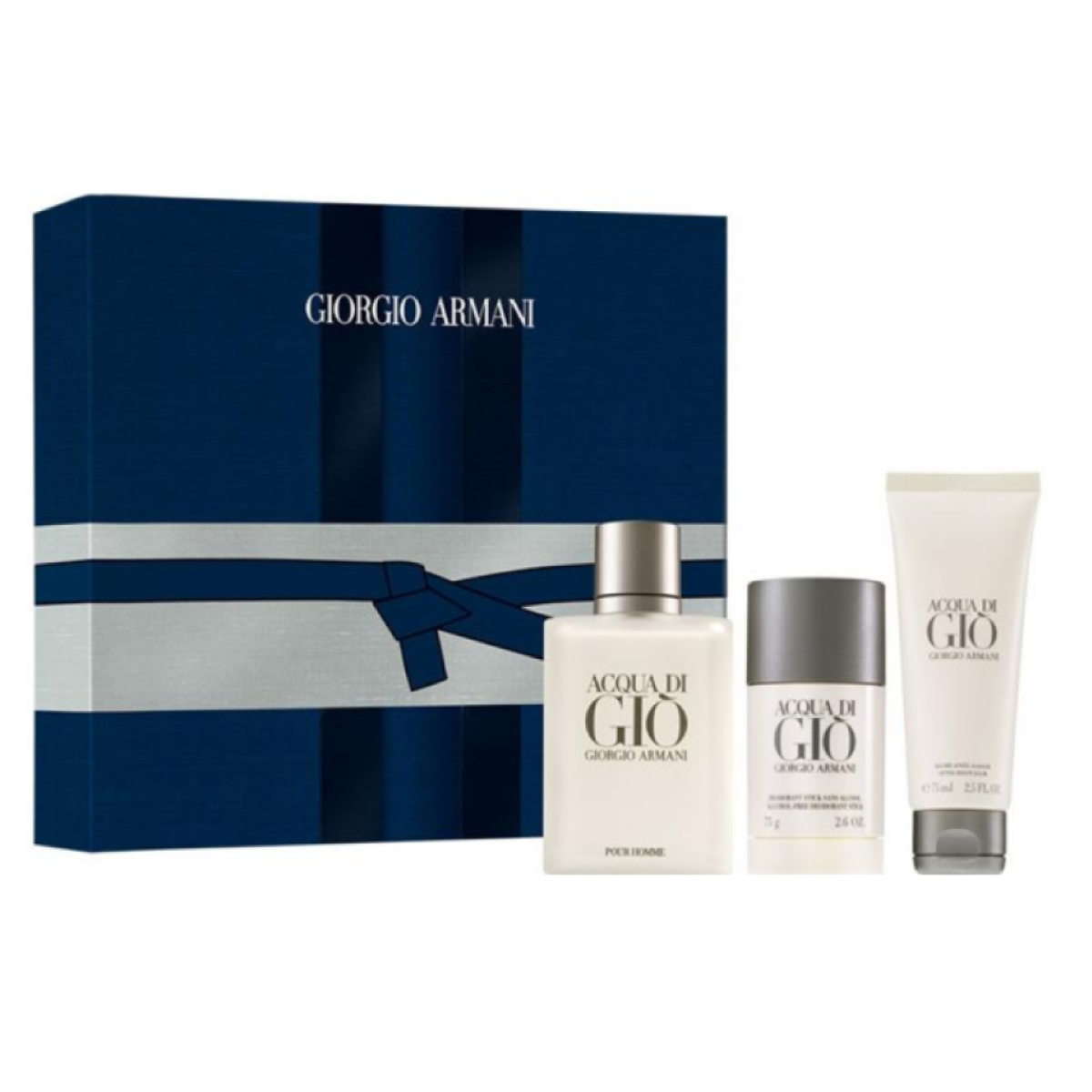 Giorgio Armani - Coffret Aqua Di Gio EDT 100ml + Stick 75g +baume Rasage 75ml