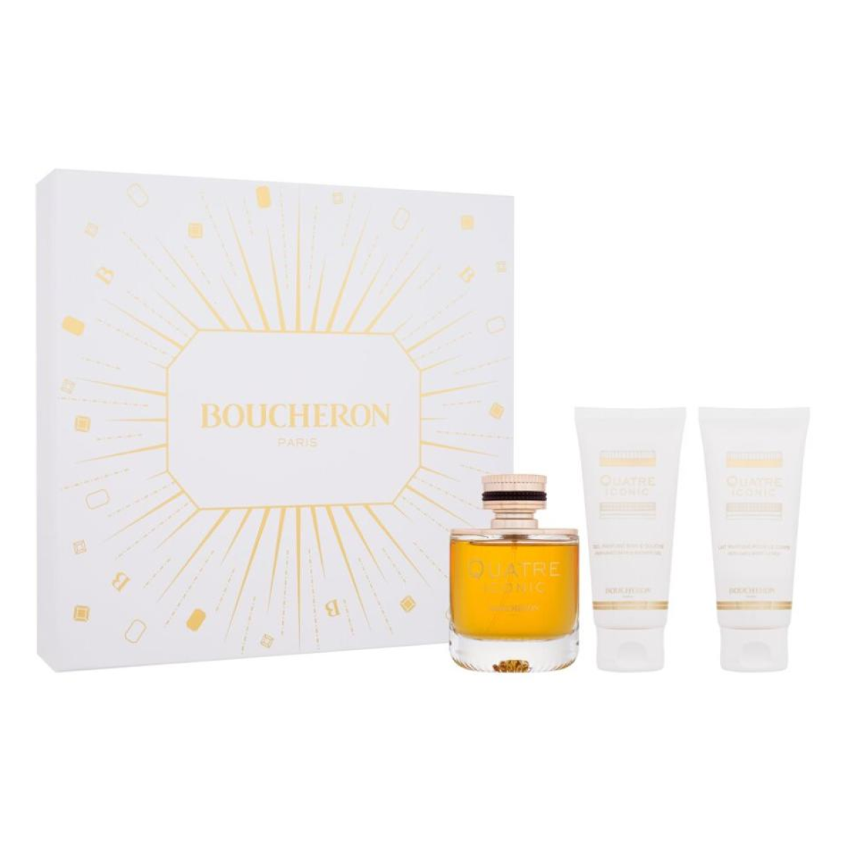 Boucheron - Quatre Iconic - Coffret Eau de Parfum 100 ml +gel Douche 100 ml + Lait Corporel 100 ml
