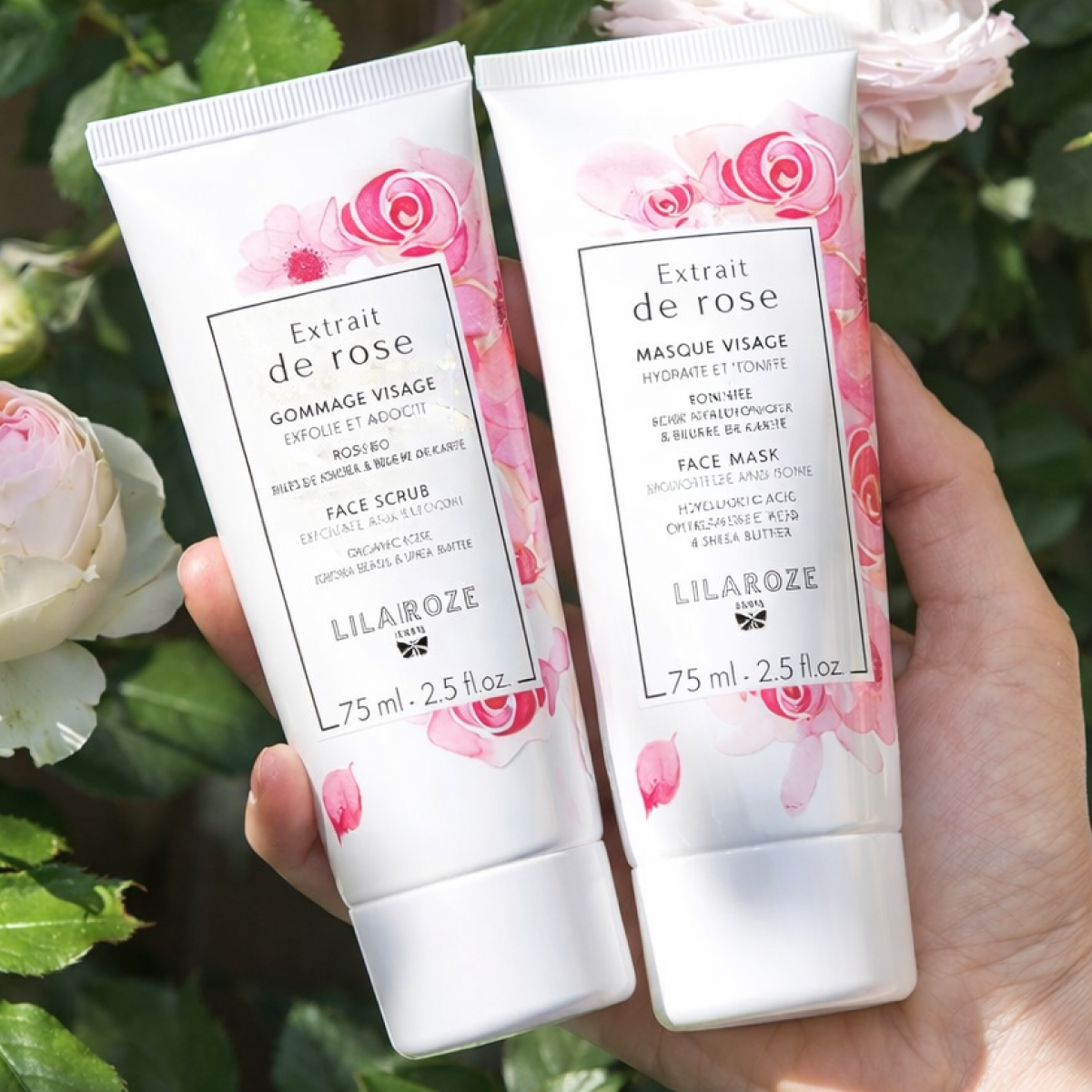 Lilaroze Paris - Masque Visage Extrait de Rose Hydrate et Tonifie
