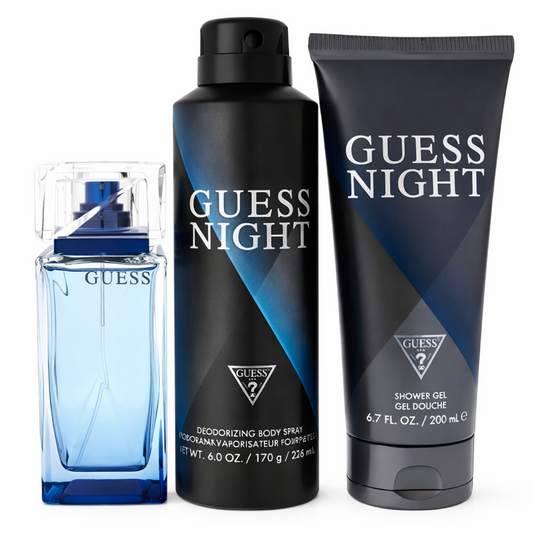 Guess - Night - Coffret pour homme - Déodorant 226ml + Eau de Toilette 100ml + Gel Douche 200ml