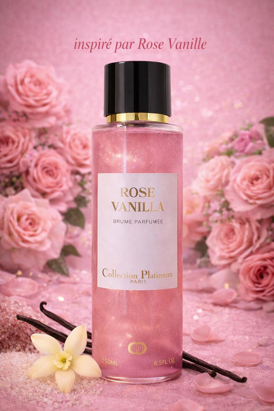 Collection Platinium - Rose Vanilla - Brume Parfumée pailletée
