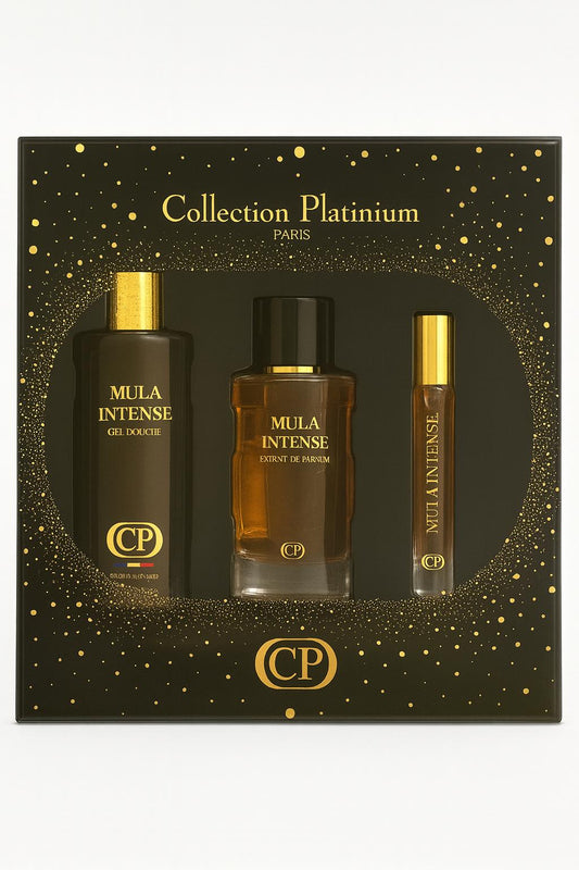 Collection Platinum - Coffret Mula Intense Extrait de Parfum 100ml + Gel Douche 250ml + Extrait 10ml