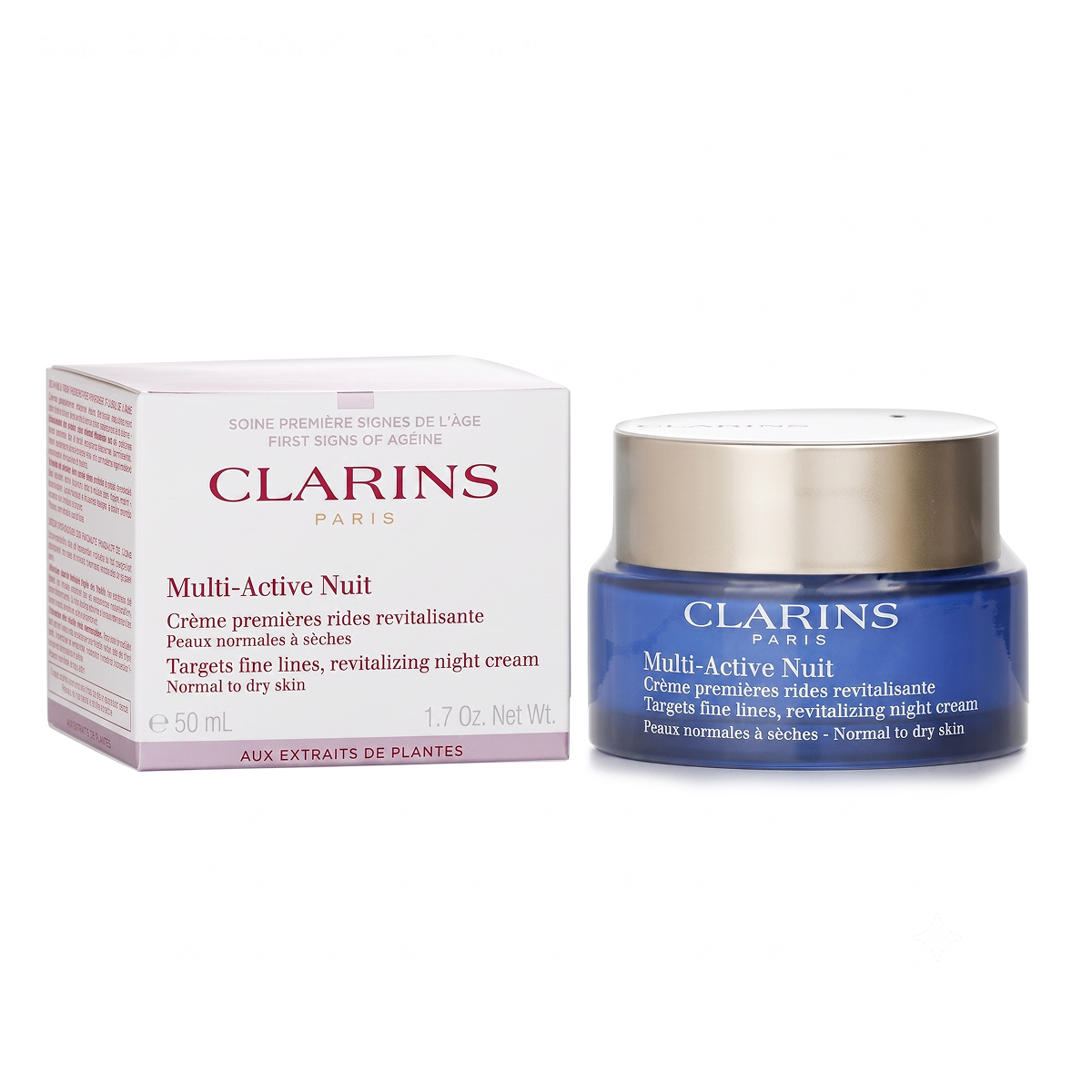 Clarins - Multi-Active Nuit - Crèmes Premières Rides Revitalisante pour Peau Normales à Sèches