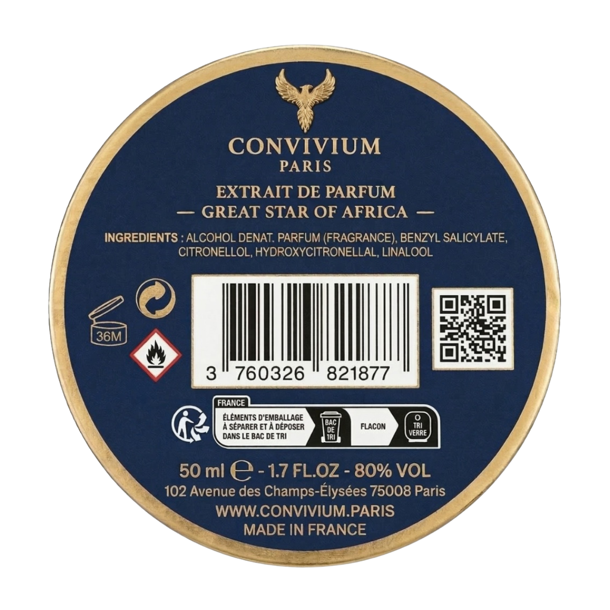 Convivium Paris - Great Star Gold - Extrait de Parfum Mixte