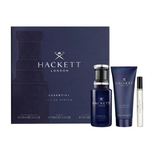 Hackett - Coffret Essential pour Homme - Eau de Parfum 100 ml + Shower Gel 100 ml + Eau de Parfum 10 ml