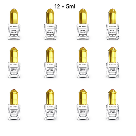 el Nabil - Musc Blanc - Parfum Concentré Sans Alcool 12*5ml