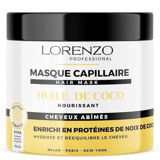Lorenzo Professional - Huile Coco - Masque Capillaire cheveux abîmés