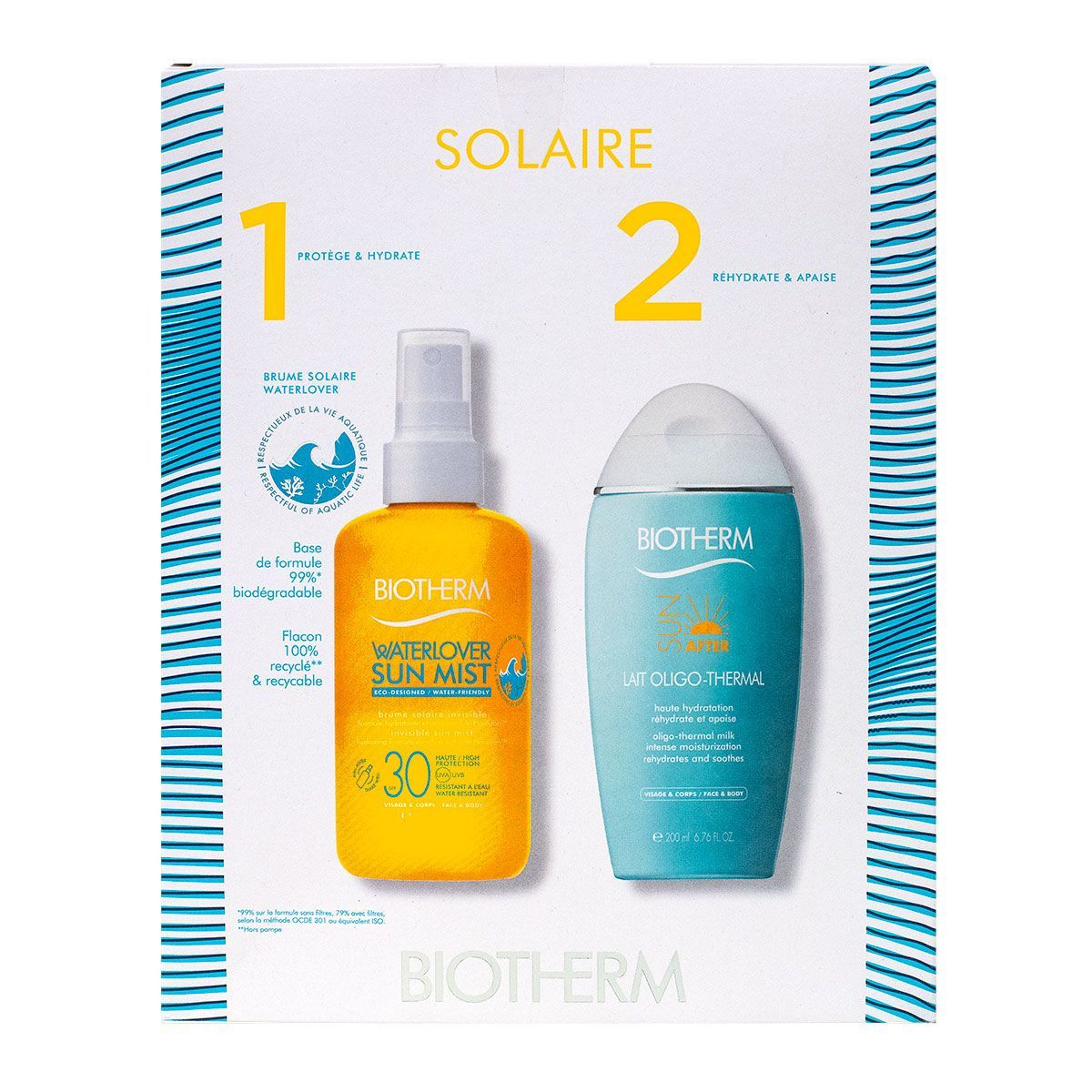 Kits de cosmétiques Coffret Solaire Suncare Waterlover Brume Solaire + Lait de la marque Biotherm mixte 200ml