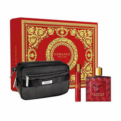 Versace - Coffret Flame pour homme EDP 100ml + EDP 10ml + Sac