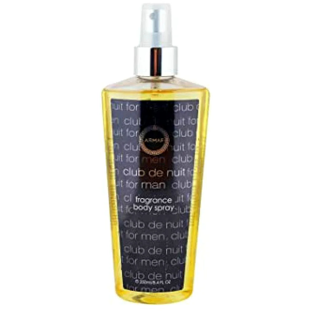 Armaf Club de Nuit Men Brume Corporelle body spray bottle with sleek black and silver design.
