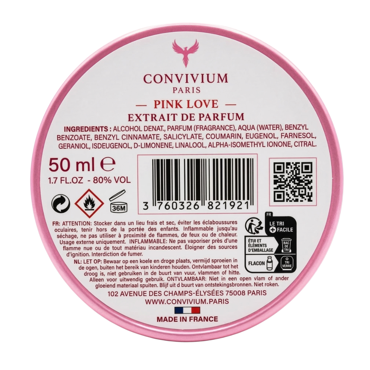 Convivium Paris - Pink Love - Extrait de Parfum Mixte