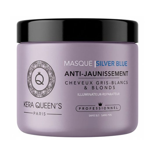 Kera Queen's - Silver Blue - Anti-Jaunissement pour Cheveux Gris-Blancs & Blonds