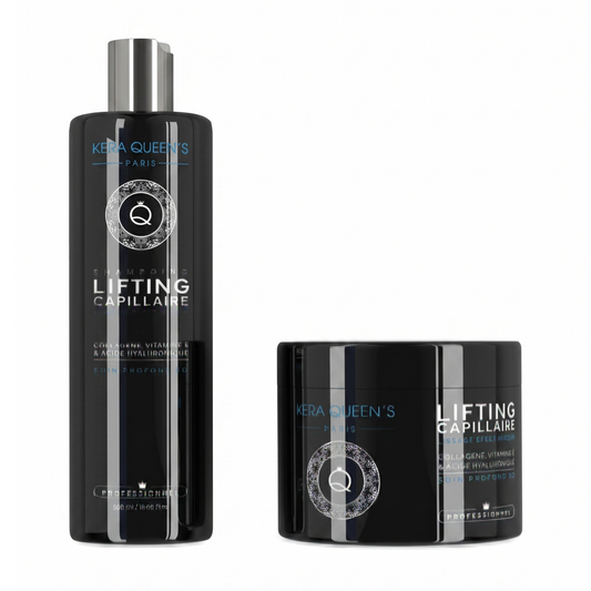 Kera Queen's - Duo Lifting collagène vitamine E & hyaluronique Shampoing 500ml + Masque 500ml