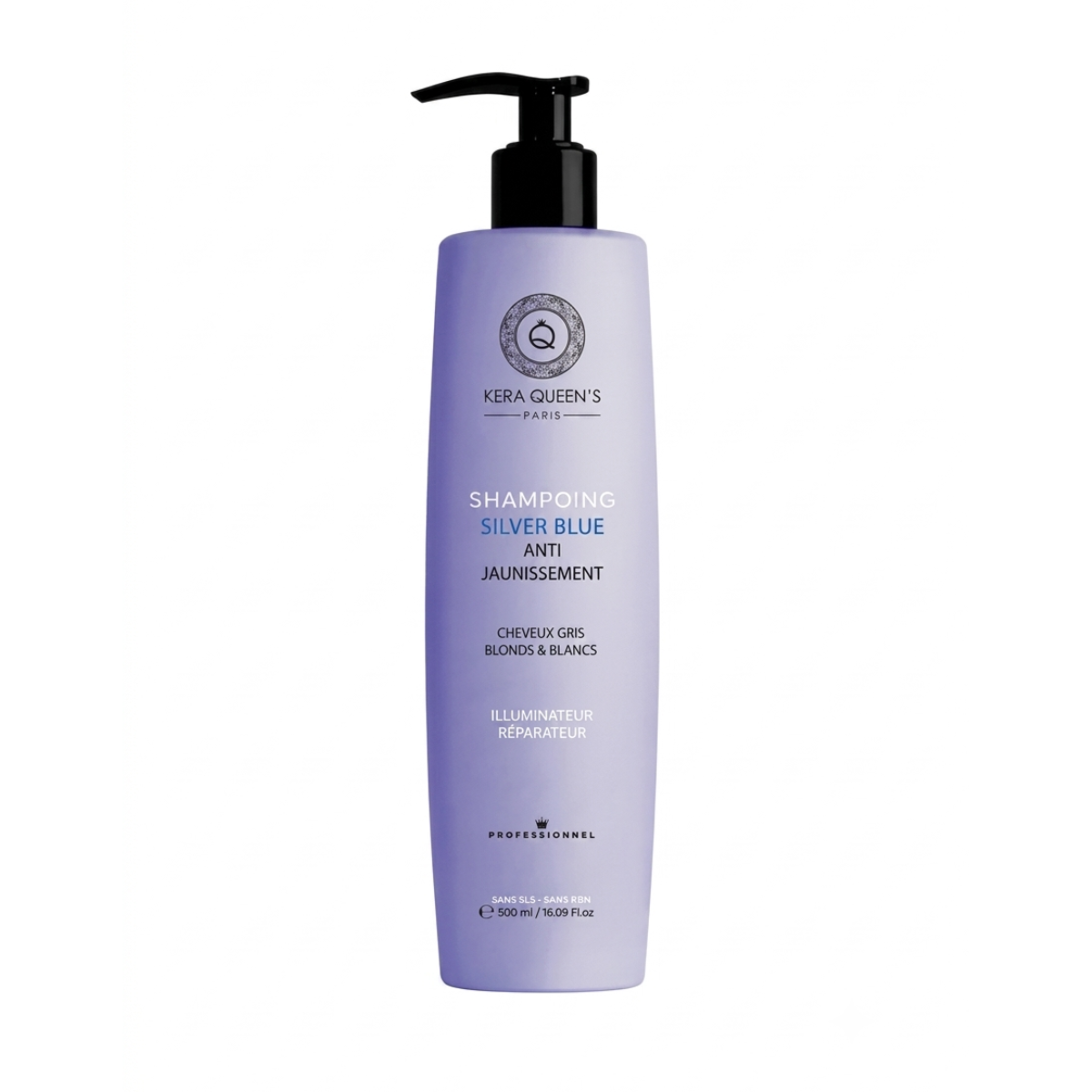 Kera Queen's - Silver Blue - Anti-Jaunissement pour Cheveux Gris-Blancs & Blonds