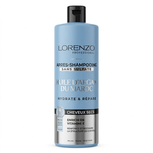 Lorenzo Professional - Huile D'Argane du Maroc - Apres-Shampooing Cheveux Secs